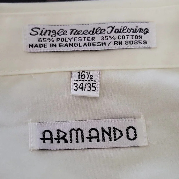 Men's Button Up Shirt by Armando (size 16.5 34/35) - Picture 4 of 4